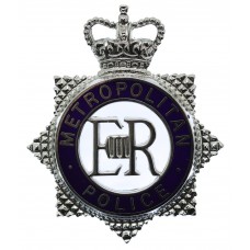 Metropolitan Police Senior Officer's Enamelled Cap Badge - Queen's Crown