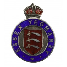 Essex Yeomanry Sterling Silver & Enamel Sweetheart Brooch - King's Crown