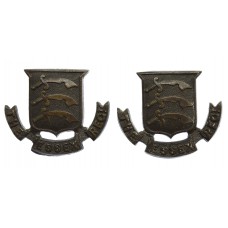 Pair of Essex Regiment Officer's Service Dress Collar Badges