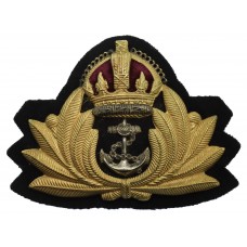 Royal Navy Officer's Gilt Metal Economy Cap Badge - King's Crown