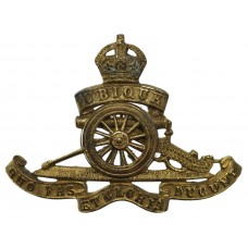 Royal Artillery Officer's Gilt Cap Badge - King's Crown