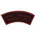 Royal Canadian Ordnance Corps (ROYAL CANADIAN/ORDNANCE CORPS) Cloth Shoulder Title
