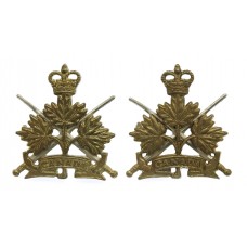 Pair of Canadian Army General Service Collar Badges - Queen's Cro