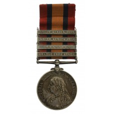 Queen's South Africa Medal (4 Clasps - Orange Free State, Transvaal, South Africa 1901, South Africa 1902) - Pte. W. Capon, 2nd Bn. Essex Regiment
