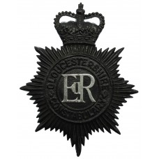 Gloucestershire Constabulary Night Helmet Plate - Queen's Crown