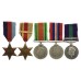 WW2 and General Service Medal (Clasp - Palestine 1945-48) Group of Five - Cpl. J.A. Fox, Notts & Derby Regiment (Sherwood Foresters)