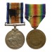 WW1 British War Medal, Victory Medal and Memorial Plaque - Pte. R. Darby, 9th Bn. Notts & Derby Regiment (Sherwood Foresters) - Died of Wounds 16/7/17