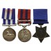 Egypt Medal, 1854 India General Service Medal (Clasp - Sikkim 1888) and Khedives Star 1882 Medal Group of Three - Pte. E. Ginks, 2nd Bn. Derbyshire Regiment