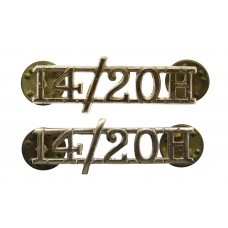 Pair of 14th/20th Hussars (14/20H) Anodised (Staybrite) Shoulder 