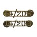 Pair of 14th/20th Hussars (14/20H) Anodised (Staybrite) Shoulder Titles
