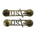 Pair of 14th/20th Hussars (14/20H) Anodised (Staybrite) Shoulder Titles