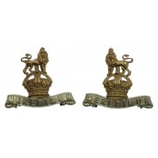 Pair of 15th/19th Hussars Collar Badges - King's Crown