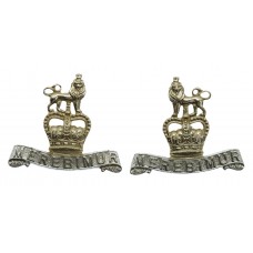 Pair of 15th/19th Hussars Anodised (Staybrite) Collar Badges