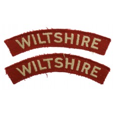 Pair of Wiltshire Regiment Cloth Shoulder Titles