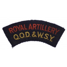 Queen's Own Dorset & West Somerset Yeomanry Royal Artillery (ROYAL ARTILLERY/Q.O.D. & W.S.Y.) Cloth Shoulder Title