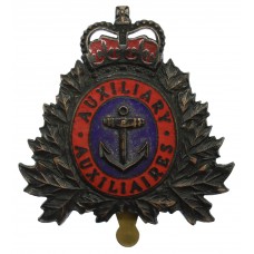 Canadian Naval Auxiliaries Cap Badge - Queen's Crown