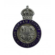 Durham County Special Constabulary Enamelled Lapel Badge - King's Crown