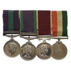 GSM (Clasp - Malaya), CSM (Clasp - Borneo), Army LS&GC and Indian Independence Medal Group of Four - W.O.Cl.2. Amarbahadur Gurung, 2nd Gurkha Rifles