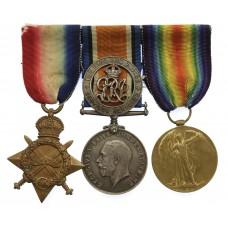 WW1 1914-15 Star Medal Trio and Silver War Badge - Pte. E. Pearse, Middlesex Regiment - Twice Wounded 