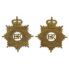 Pair of Royal Army Service Corps (R.A.S.C.) Collar Badges - Queen