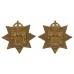 Pair of East Surrey Regiment Collar Badges - King's Crown