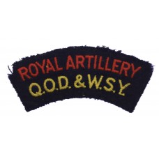 Queen's Own Dorset & West Somerset Yeomanry Royal Artillery (ROYAL ARTILLERY/Q.O.D. & W.S.Y.) Cloth Shoulder Title