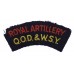 Queen's Own Dorset & West Somerset Yeomanry Royal Artillery (ROYAL ARTILLERY/Q.O.D. & W.S.Y.) Cloth Shoulder Title