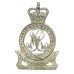 Surrey Yeomanry (Queen Mary's Regiment) Officer's Silvered Cap Badge - Queen's Crown
