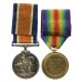 WW1 British War & Victory Medal Pair - Pte. H. Richens, Royal Berkshire Regiment - Wounded in Action, 1918