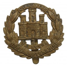 Northamptonshire Regiment WW1 All Brass Economy Cap Badge 