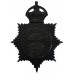 Worcestershire Police Blackened Brass Helmet Plate - King's Crown