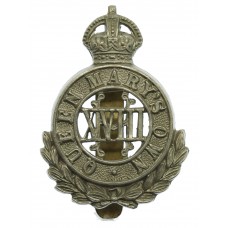 18th Hussars (Queen Mary's Own) Cap Badge - King's Crown