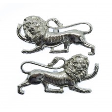 Pair of King's Own Royal Border Regiment Anodised (Staybrite) Collar Badges