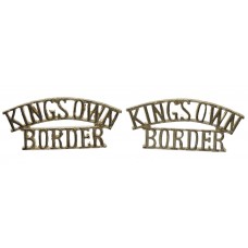 Pair of King's Own Royal Border Regiment (KING'S OWN/BORDER) Anodised (Staybrite) Shoulder Titles