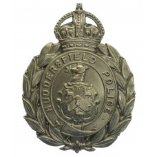 Huddersfield Police Wreath Helmet Plate - King's Crown