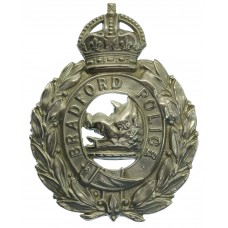 Bradford City Police Wreath Helmet Plate - King's Crown