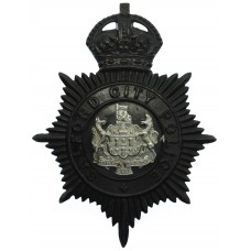 Salford City Police Night Helmet Plate - King's Crown 