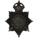 Manchester City Police Black Helmet Plate - King's Crown