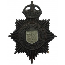 Cornwall Constabulary Night Helmet Plate - King's Crown