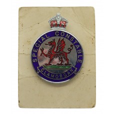 Glamorgan Special Constabulary Enamelled Lapel Badge on Card - King's Crown