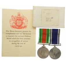 WW2 Defence Medal and Police Long Service & Good Conduct Medal Pair - Sergeant John C. Butcher, Kent County Constabulary
