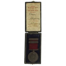 National Fire Brigades Union Long Service Medal in Box - F. May, Rhymney Fire Brigade