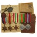 WW2 Medal Group of Five with Box of Issue, Dog Tags Soldier's Service and Pay Book and Soldier's Release Book - S.Sgt. W. Hirst, Royal Army Service Corps