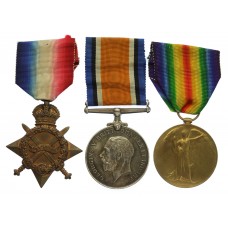 WW1 1914-15 Star Medal Trio - Pte. E. Abbott, Northumberland Fusiliers