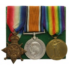 WW1 1914-15 Star Medal Trio - Pte. J. Burton, Northumberland Yeom