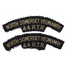  Pair of North Somerset Yeomanry  (NORTH SOMERSET YEOMANRY 44 R.T.R.) Cloth Shoulder Titles