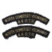  Pair of North Somerset Yeomanry  (NORTH SOMERSET YEOMANRY 44 R.T.R.) Cloth Shoulder Titles