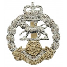 Royal Hampshire Regiment Anodised (Staybrite) Cap Badge - Queen's Crown