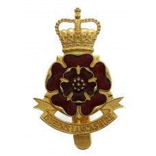 Queen's Lancashire Regiment Enamelled Cap Badge - Queen's Crown