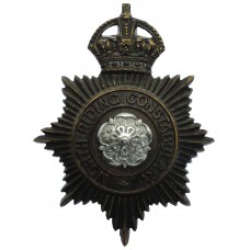 North Riding Constabulary Night Helmet Plate - King's Crown